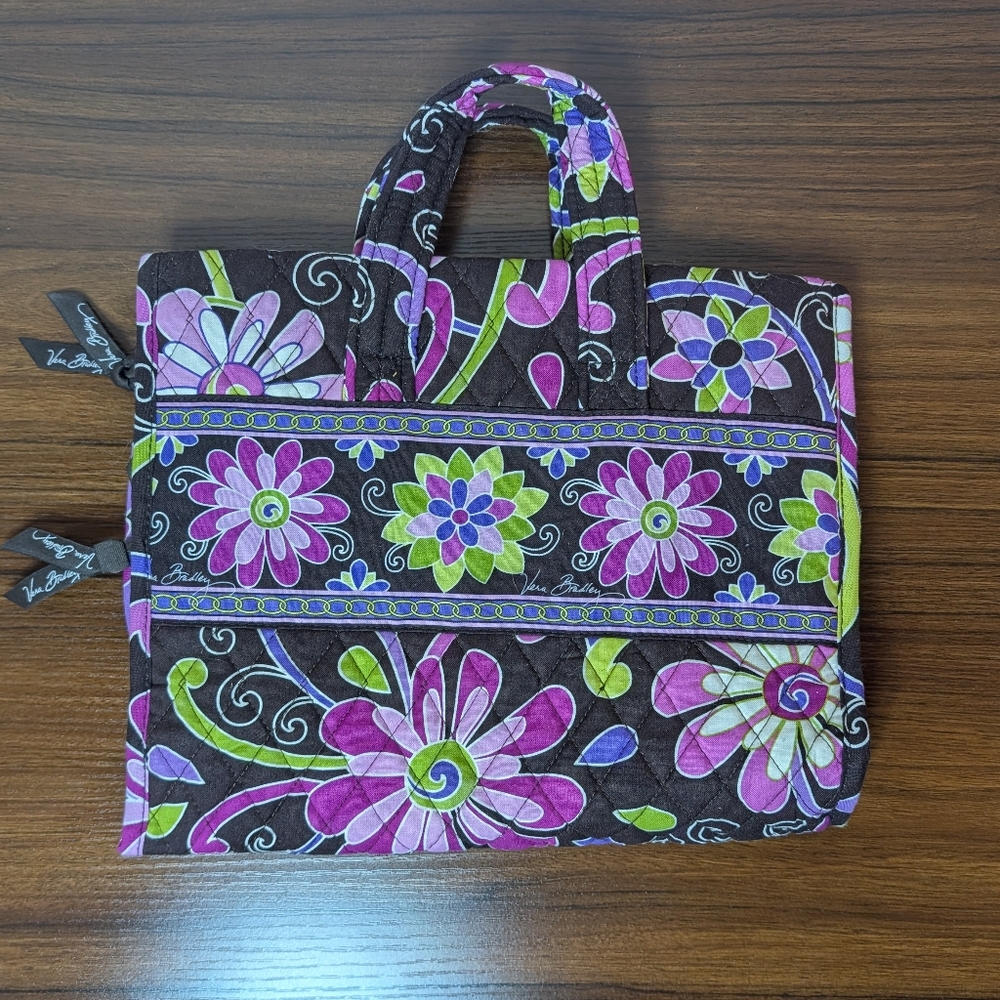 Vera Bradley Purple Punch Quilted Floral Hanging Toiletry Bag